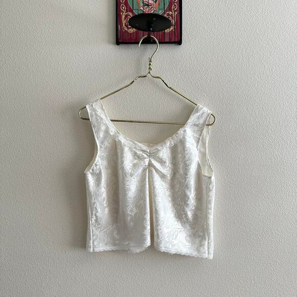handmade white satin victorian print camisole - Picture 5 of 6